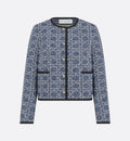 CD 25 Round Neck Suit Small Jacket Blue Cotton Silk