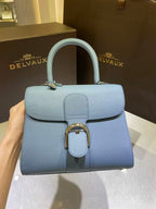Delvaux Tempo Baby Blue in Grained Calfskin