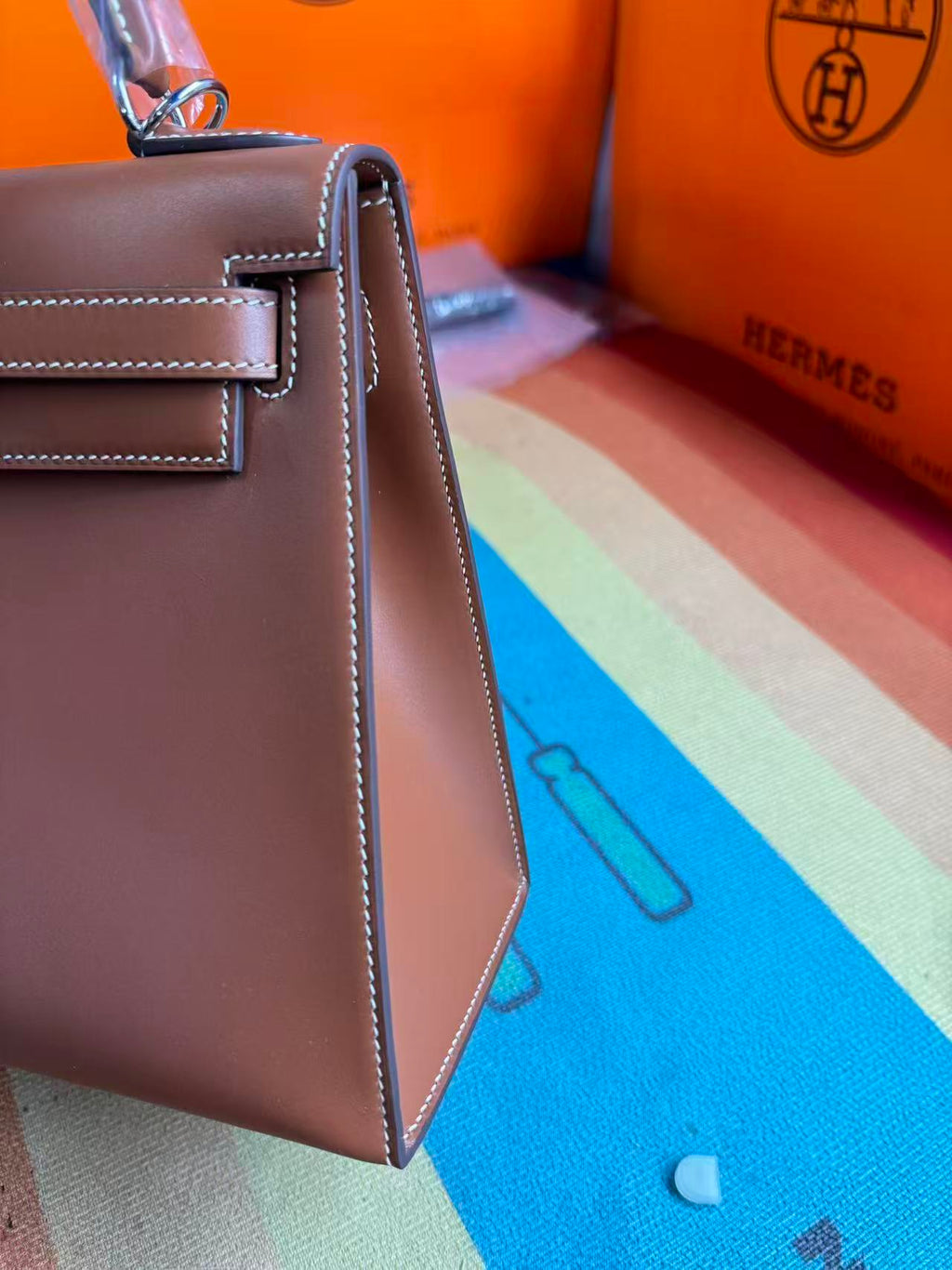 HM Birkin 25cm Brown Calfskin Sliver Hardware