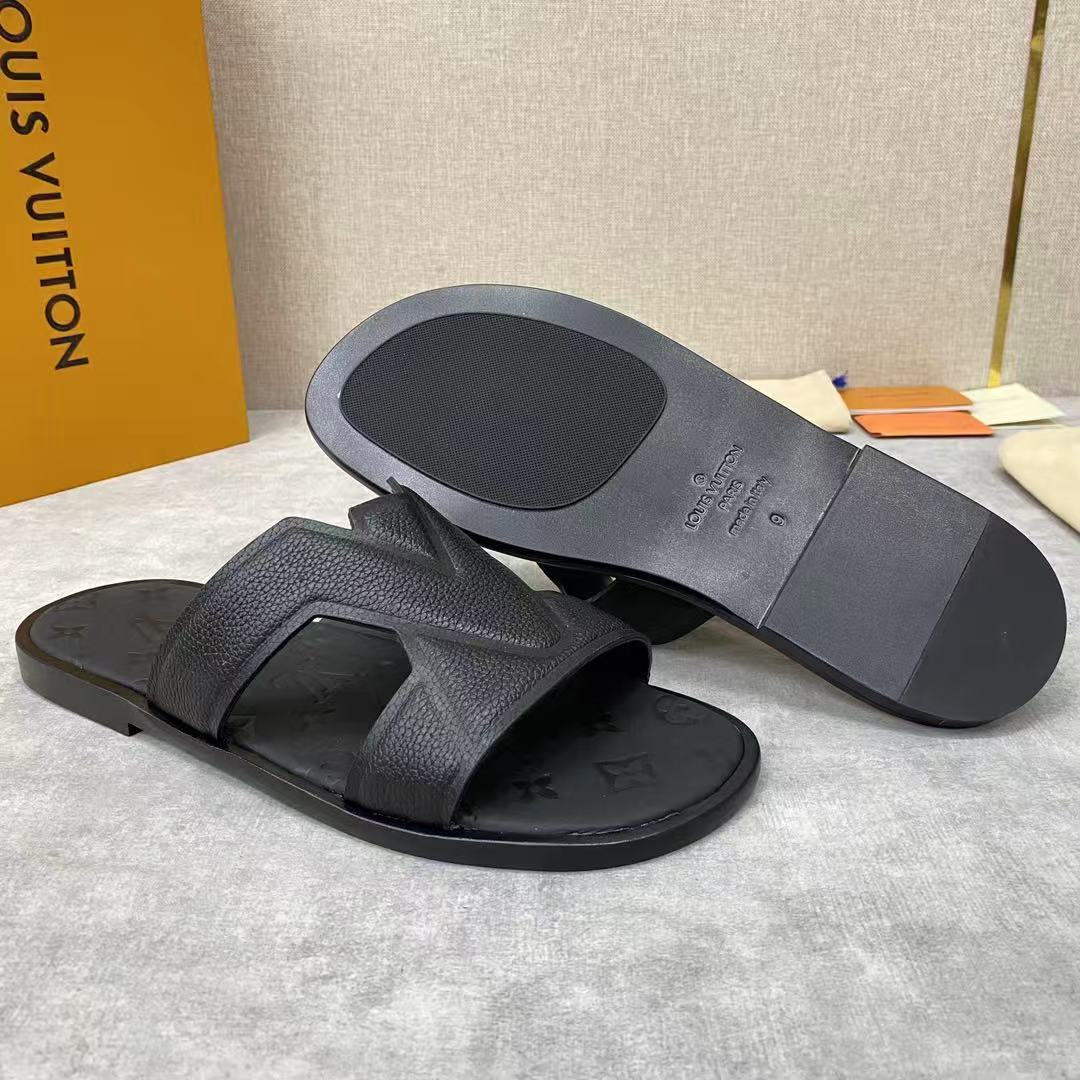 LV Oasis Mule Black Calfskin Monogram Embossed Canvas