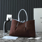BV Pinacoteca Bag 43cm Sky blue Intrecciato Calfskin & Suede
