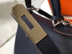 HM KELLY 28CM DARK BLUE TOGO LEATHER SILVER HARDWARE