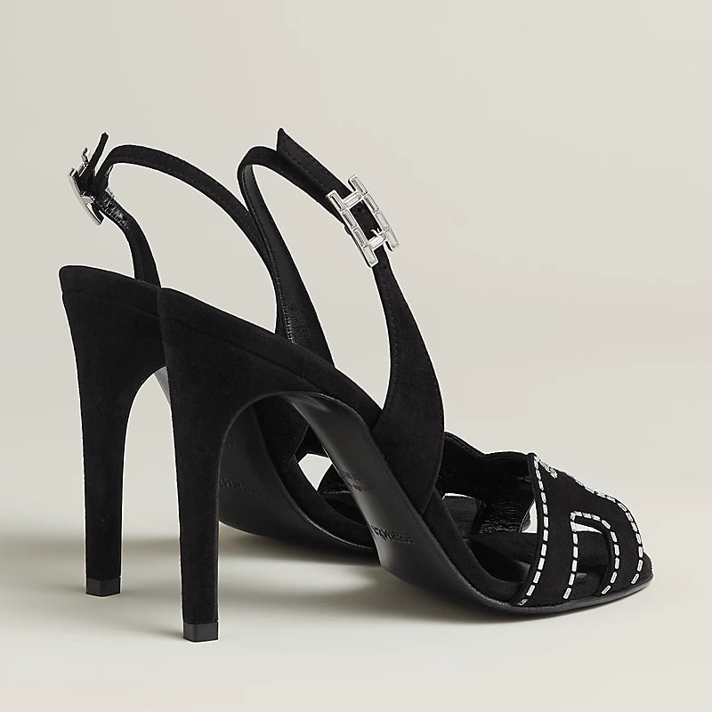 Holy 105 Sandal Black Suede Goatskin