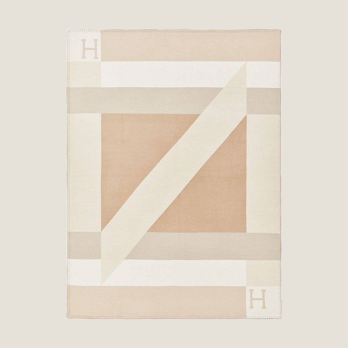 HM Drapeau Blanket Naturel and Grege Wool Cashmere