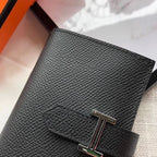 HM Bearn 10cm Mini Wallet In Black Epsom Leather
