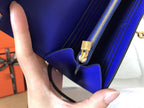 Kelly Long Wallet 20cm Blue Electric Epsom Leather