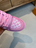 LV TRAINER MONOGRAM DENIM WHITE PINK SNEAKER