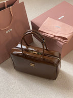 Beau Naplak 34cm Brown Patent Leather