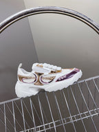 Thick-soled Sneakers Viv Leather Mirrored Mesh Fabric 182227