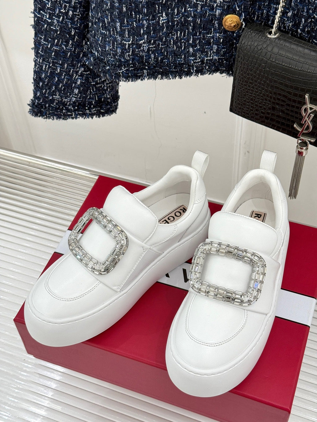 Viv Diamond Buckle Platform Imported Lambskin 189335