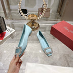 Bell Viv 25 Pumps Blue Imported Silk 300724