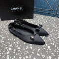 CC 25s Métiers d’art Ballet flats 10mm Black Silk Satin 423792