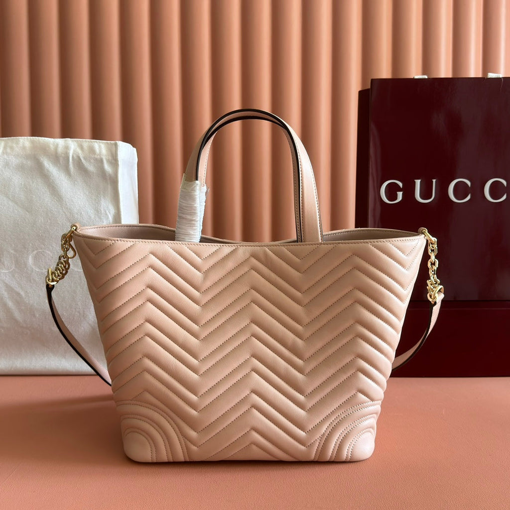 GG 2025 Marmont Tote Bag Pink Sheepskin