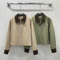 Prada 2025 Jacket Green And Beige Cotton