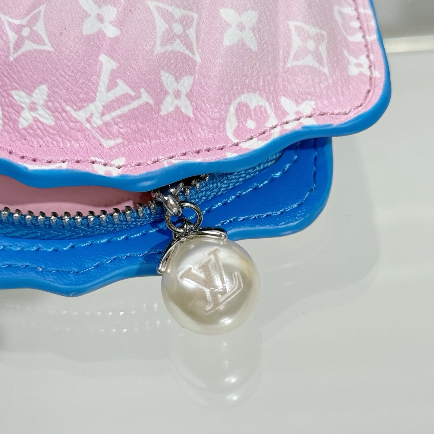 LV Shell Bag Charm Leather Canvas