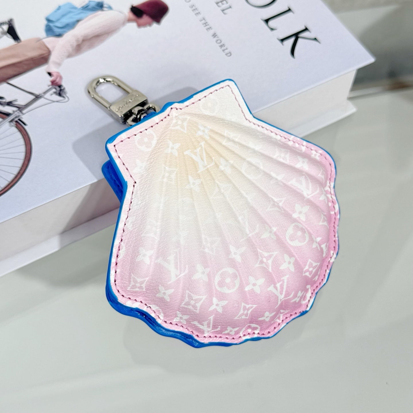 LV Shell Bag Charm Leather Canvas
