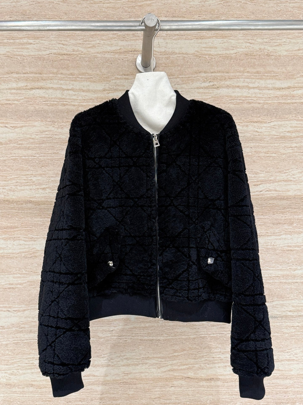 Dior 2025 Shearling Coat Black and Cream Wool Leather