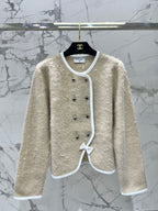 Chanel 2025 Double-breasted Round Neck Coat Wool 323090