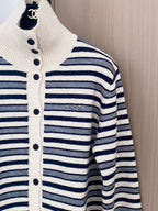 Prada 2025  Two-Tone Cardigan Brown and White Wool