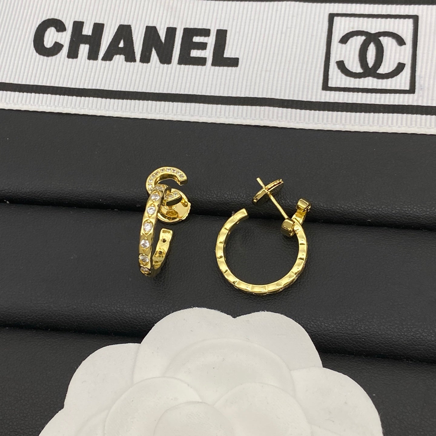 Chanel Coco Crush CC Hoop Earrings