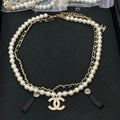 Chanel Double Wrap Pearl Gold Necklace