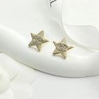CC Light Gold Double C Star Earrings