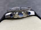 Omega Seamaster 46mm Blue Dial Sliver Case Blue Crocodile Leather