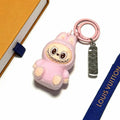 LV Pink Wool Labubu Charm