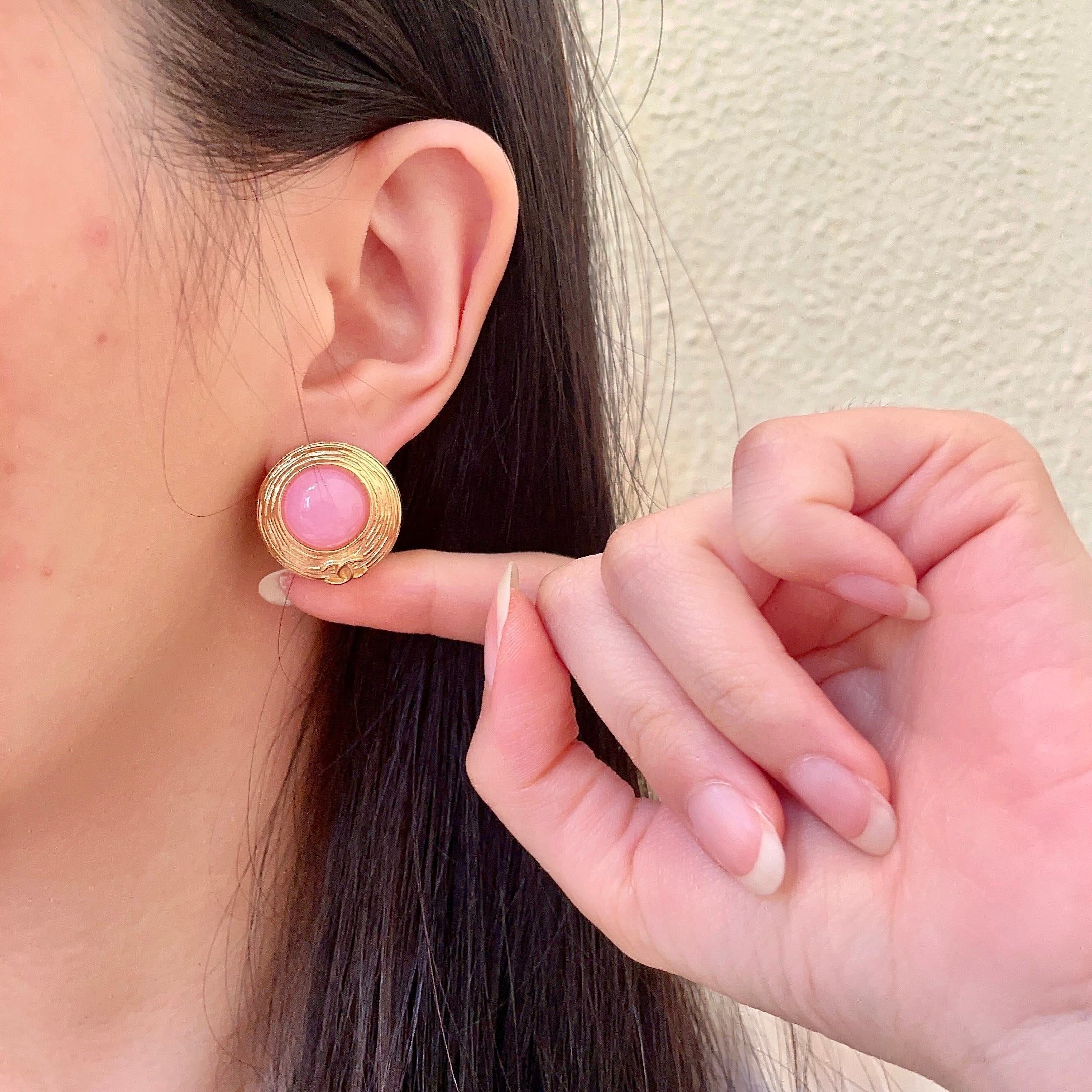 CC    Gold Pink Earrings