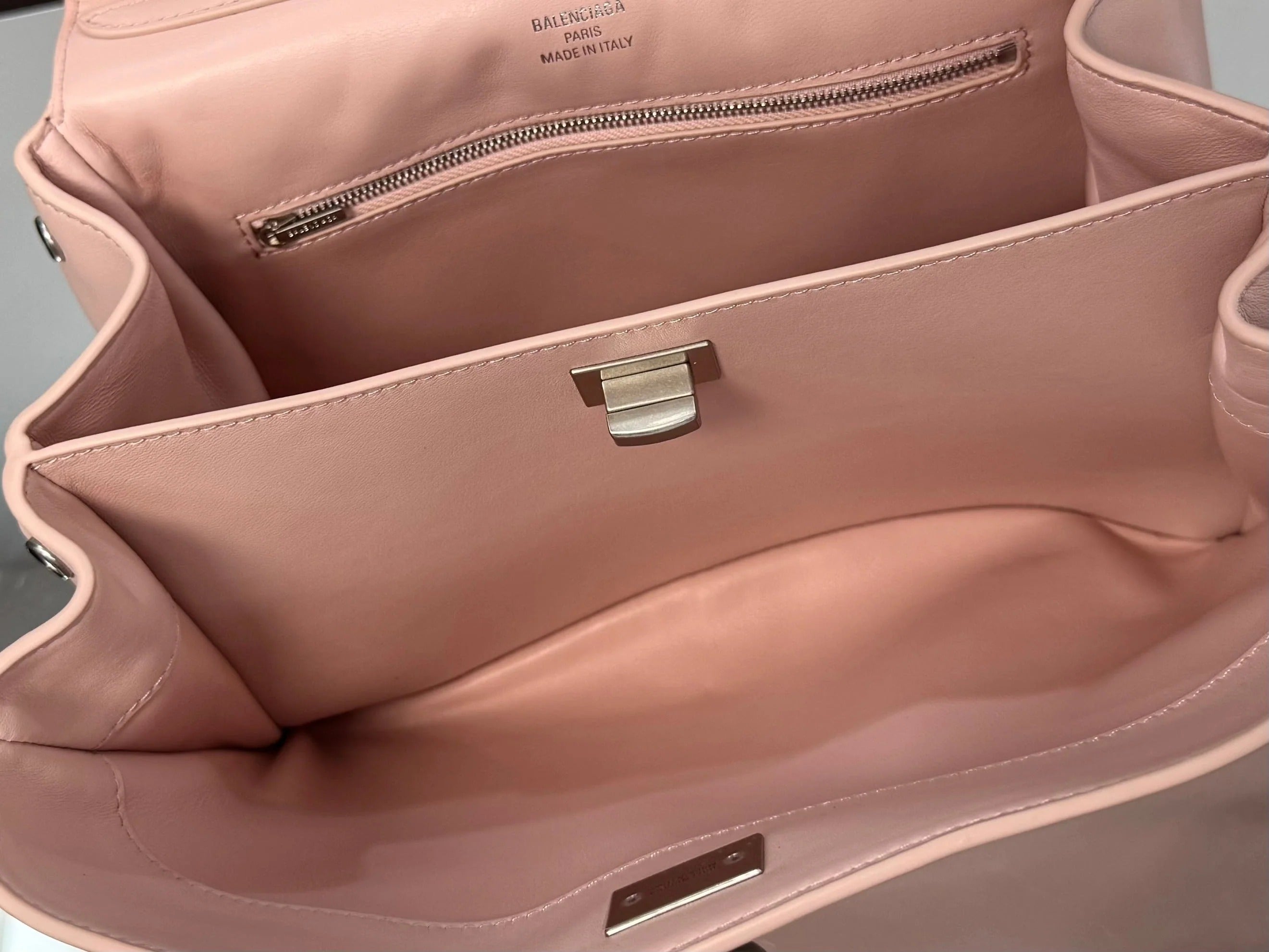 Balenciaga Small Bag 29 Light Pink Calfskin Sliver Hardware