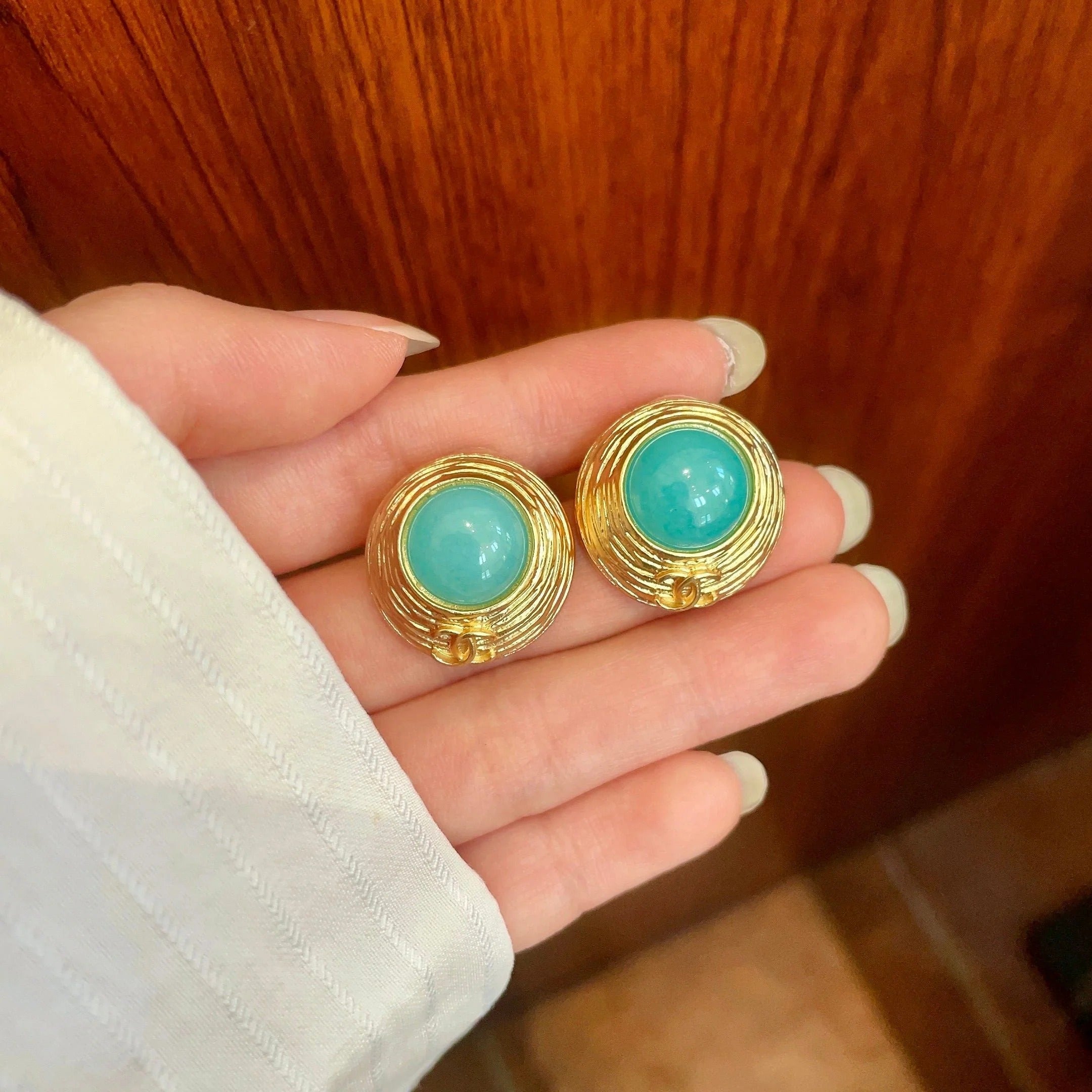 CC    Turquoise Gold Earrings