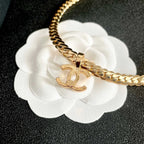 CC Plated Curb Chain Gold Diamond Necklace