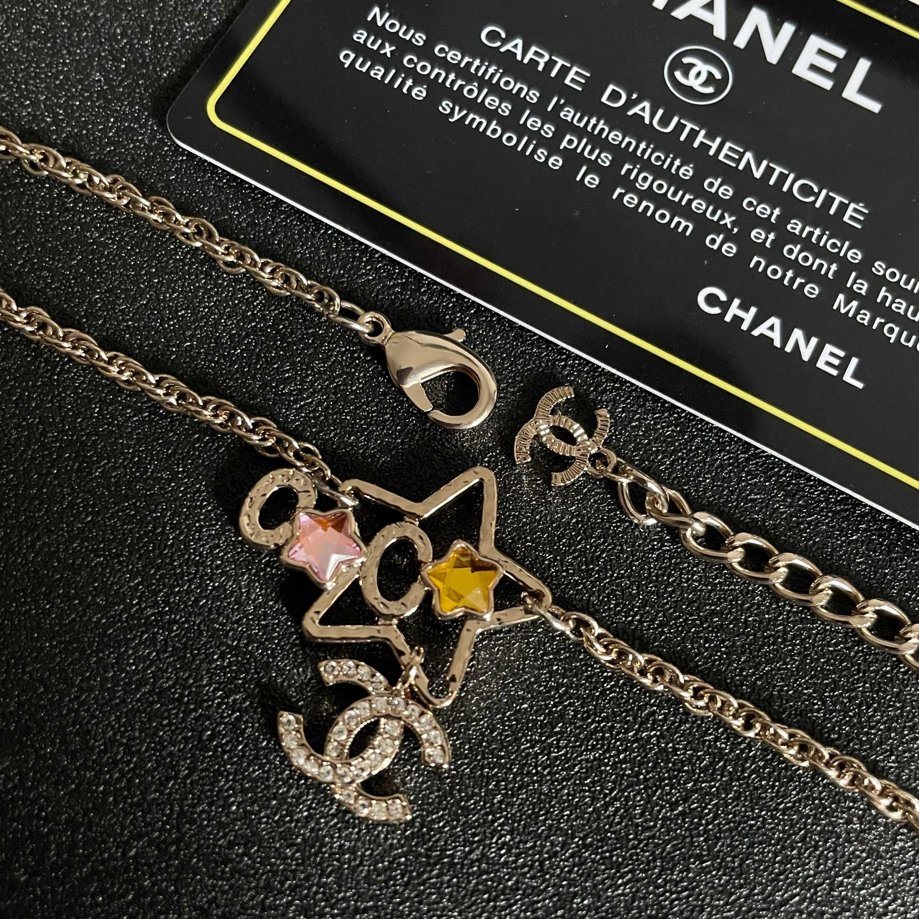 CC    Double C Star Gold Diamond Necklaces