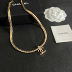 CC Plated Curb Chain Gold Diamond Necklace