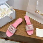 CD 26s Embroidered Sandals 45 Canvas Cowhide 685519