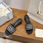 CD 26s Embroidered Sandals 45 Canvas Cowhide 685519