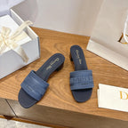 CD 26s Embroidered Sandals 45 Canvas Cowhide 685519