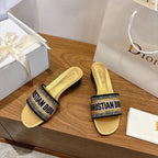 CD 26s Embroidered Sandals 45 Canvas Cowhide 685519