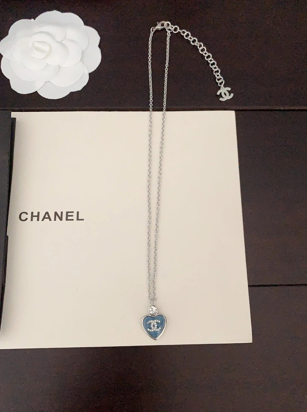 CC    Heart Blue Sliver Necklaces