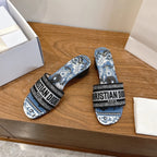 CD 26s Embroidered Sandals Canvas Cowhide 685577