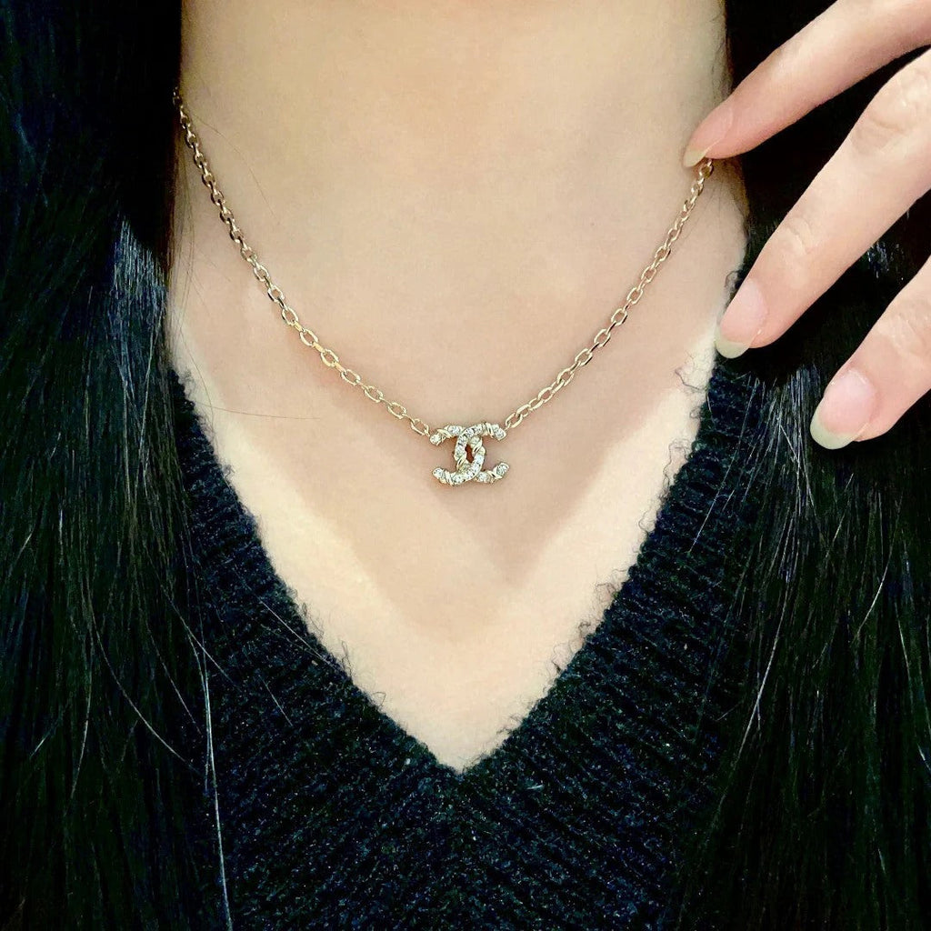 CC    Double C Gold Diamond Necklaces