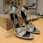 Balenciaga 26s Peep Toe Sandals 105 Genuine Leather