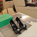 Balenciaga 26s High Heel Pump 70 Satin Sheepskin Ribbon