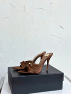 Saint Laurent 2025 Sandal 105mm Brown Silk Sheepskin