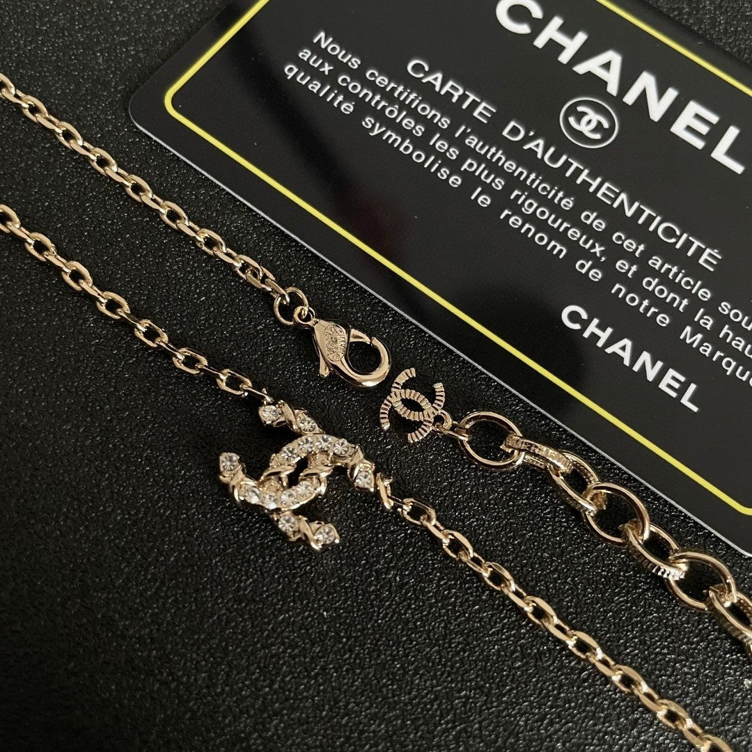 CC    Double C Gold Diamond Necklaces