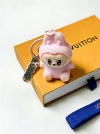 LV Pink Wool Labubu Charm