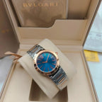 BVLGARI 33mm Sliver Case Pink Gold Steel