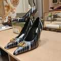 Balenciaga x GC 26s High Heel Pump Black White Sheepskin 681310