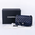 CC Classic Jumbo Navy Blue Caviar Silver Hardware