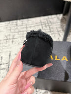 Alaia 2025 Ballet Flat Black Suede Wool 558651